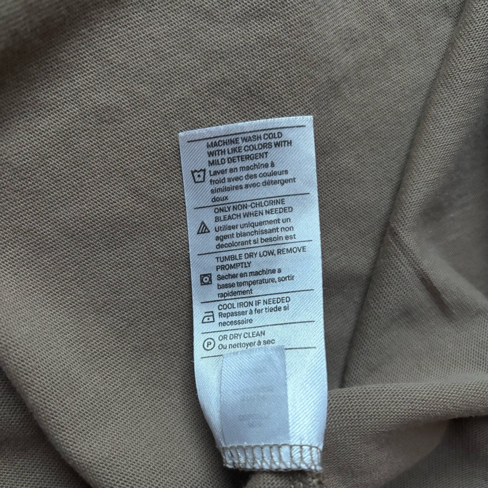 Vince side tie Short Sleeve Cotton T shirt Dress Shale Taupe XS minimalist chic - Picture 11 of 13